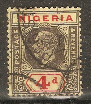 Nigeria 1921 4d Black and red on pale yellow - Die II. SG24.