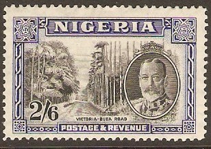 Nigeria 1936 2s.6d. Black and Ultramarine. SG42.