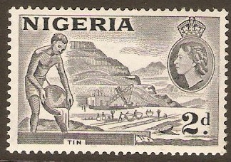 Nigeria 1953 2d Slate-blue (Type A). SG72cb.