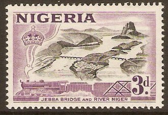 Nigeria 1953 3d Black and purple-Die 1. SG73.