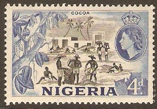Nigeria 1953 4d Black and blue. SG74.