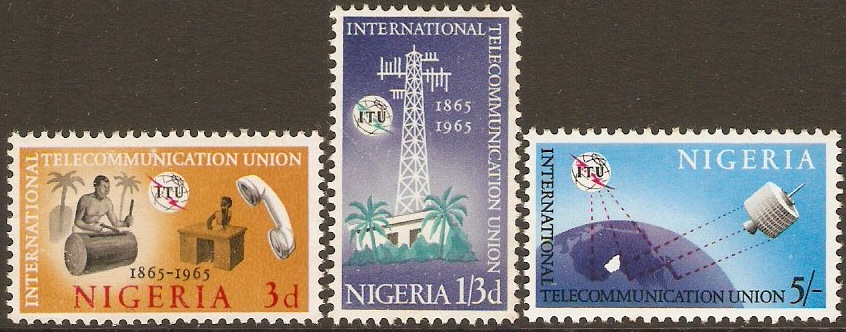 Nigeria 1965 ITU Anniversary Set. SG163-SG165.