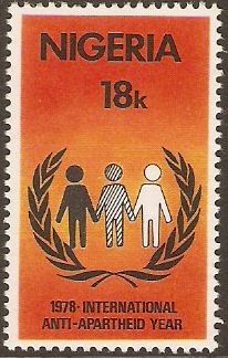 Nigeria 1978 Anti-Apartheid Stamp. SG392.