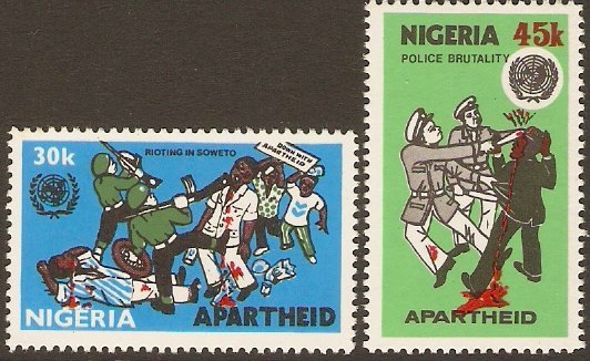 Nigeria 1981 Anti-Apartheid Set. SG427-SG428.