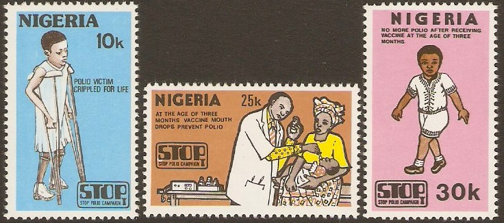 Nigeria 1984 Polio Campaign Set. SG466-SG468.