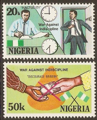 Nigeria 1985 "Indiscipline" Set. SG490-SG491.