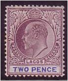 Lagos 1904 2d. Dull Purple and Blue. SG56.