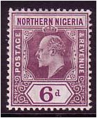 Northern Nigeria 1910 6d. Dull Purple and Purple. SG35.