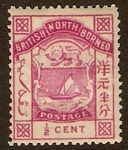 North Borneo 1886 half cent magenta. SG18.