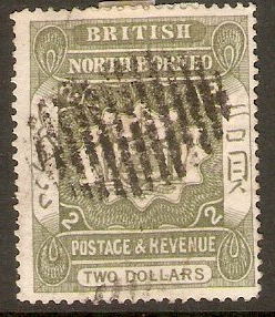 North Borneo 1886 $2 Sage-green. SG32.