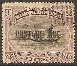 North Borneo 1895 8c Black and dull purple Postage Due. SGD7. - Click Image to Close