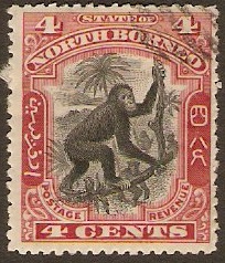 North Borneo 1897 4c Black and carmine. SG99b.