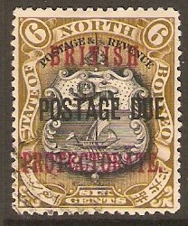 North Borneo 1901 6c Black and bistre-brown. SG132a.