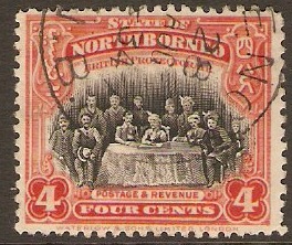 North Borneo 1909 4c Scarlet. SG164.