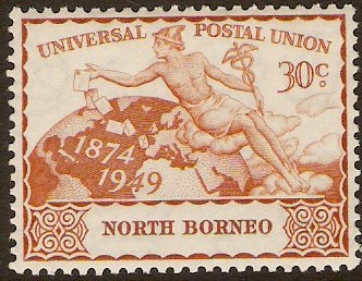 North Borneo 1949 30c orange-brown. SG354.