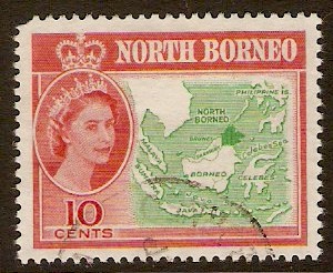 North Borneo 1961 10c Green and red. SG395.