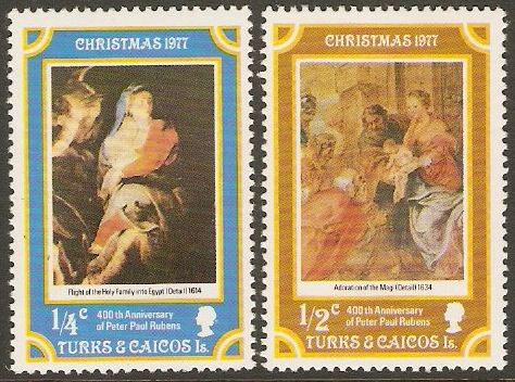 Turks and Caicos 1977 Christmas Stamps. SG482-SG483.