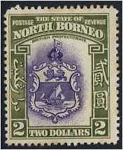 North Borneo 1939 $2 Violet and olive-green. SG316.