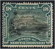 North Borneo 1894 18c. Black and Deep Green. SG78.