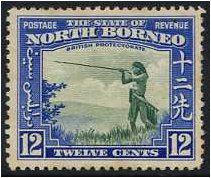 North Borneo 1939 12c Green and royal blue. SG310.
