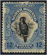 North Borneo 1909 12c. Deep Blue. SG173.