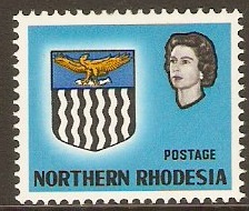 Northern Rhodesia 1963 1d. Light Blue. SG76a. - Click Image to Close