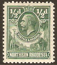 Northern Rhodesia 1925 d green. SG1.