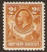 Northern Rhodesia 1925 2d yellow-brown. SG4.