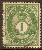 Norway 1871 1sk Green. SG32.