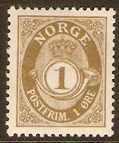 Norway 1909 1ore Olive-drab. SG133.