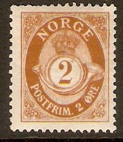 Norway 1909 2ore Brown. SG134.
