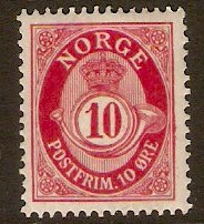Norway 1909 10ore Carmine. SG139.
