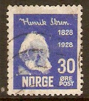 Norway 1928 30ore Ultramarine Ibsen Commem. Series. SG203.