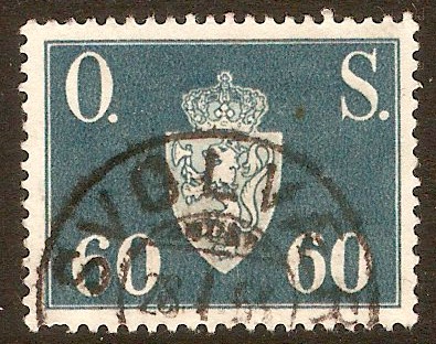 Norway 1951 60ore Slate-blue - Official Stamp. SGO439.