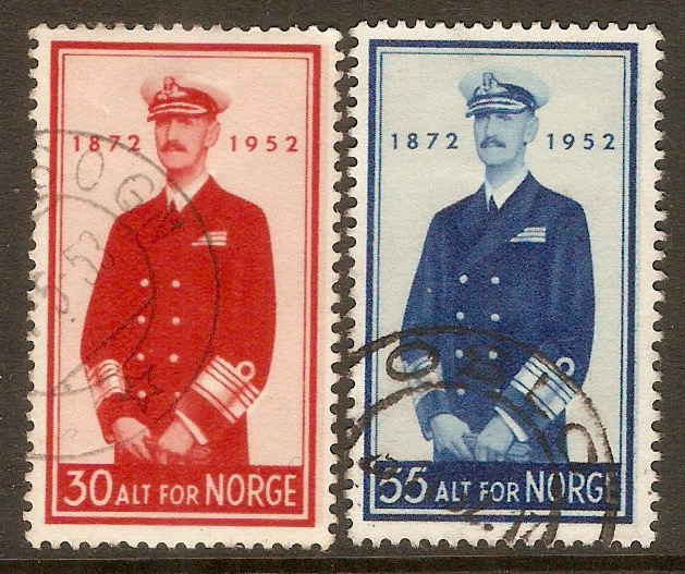 Norway 1952 King Haakon Birthday set. SG438-SG439.