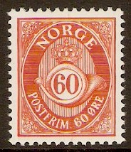 Norway 1962 60o Red-orange. SG531c.