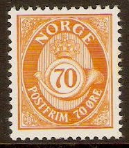 Norway 1962 70o Yellow-orange. SG531d.