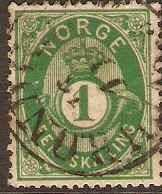 Norway 1872 1s green. SG33.