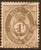 Norway 1877 1ore brown. SG47.
