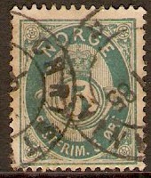 Norway 1877 5ore blue. SG52.