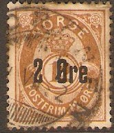 Norway 1888 2ore on 12ore brown. SG89a.