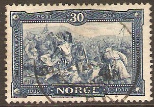 Norway 1930 30ore blue. SG222.