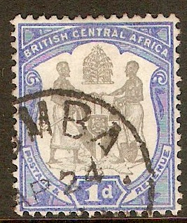 British Central Africa 1897 1d Black and ultramarine. SG43. - Click Image to Close