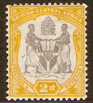 British Central Africa 1897 1d Black and yellow. SG44.