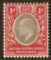 British Central Africa 1903 1d Grey and carmine. SG59.