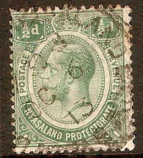 Nyasaland 1913 d Green. SG83.