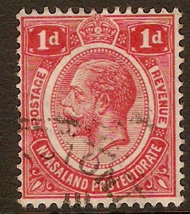 Nyasaland 1913 1d Carmine-red. SG85.