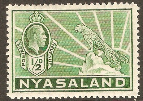 Nyasaland 1934 d Green. SG114.