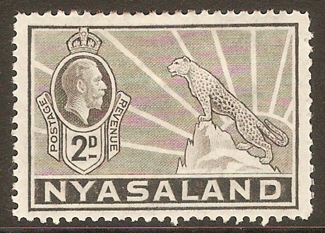 Nyasaland 1934 2d Pale grey. SG117.