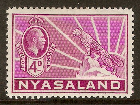 Nyasaland 1934 4d Bright magenta. SG119.